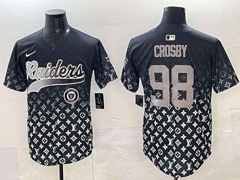 Men 2025 Nike Oakland Raiders #98 Crosby black Limited NFL Jersey 08
